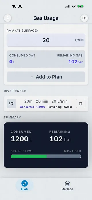 Gas Usage screenshot