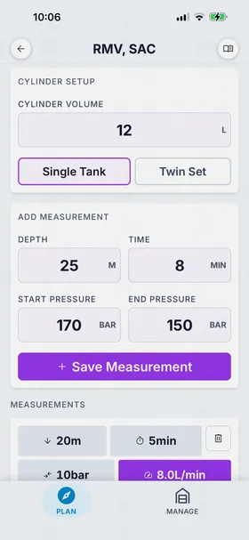 SAC/RMV Calculator on tablet
