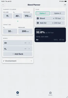 Gas Blender on tablet