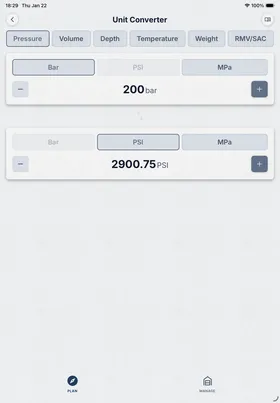 Unit Converter on tablet